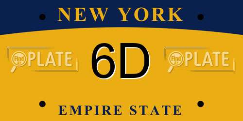6D New York License Plate