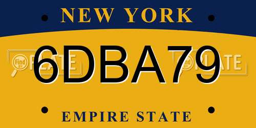 6DBA79 New York License Plate