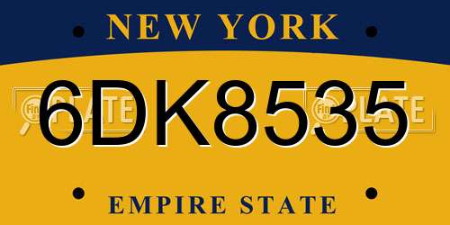 6DK8535 New York License Plate