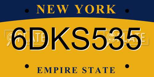 6DKS535 New York License Plate