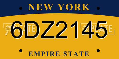 6DZ2145 New York License Plate