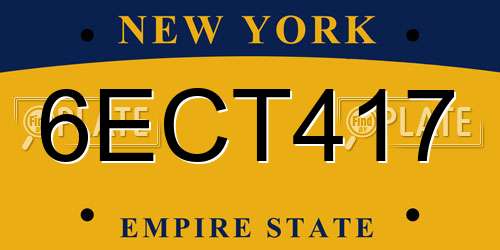 6ECT417 New York License Plate
