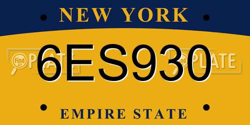 6ES930 New York License Plate