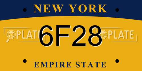 6F28 New York License Plate