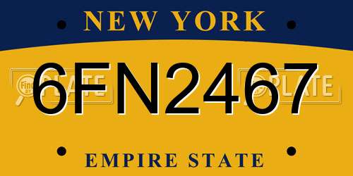 6FN2467 New York License Plate
