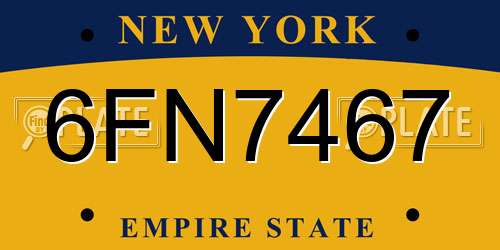 6FN7467 New York License Plate