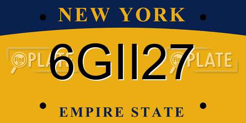 6GII27 New York License Plate