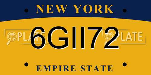6GII72 New York License Plate
