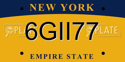 6GII77 New York License Plate