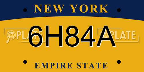 6H84A New York License Plate