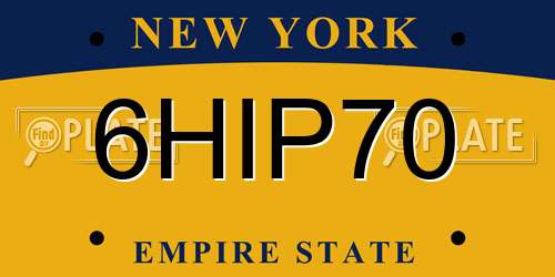 6HIP70 New York License Plate