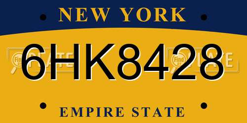 6HK8428 New York License Plate