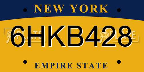 6HKB428 New York License Plate