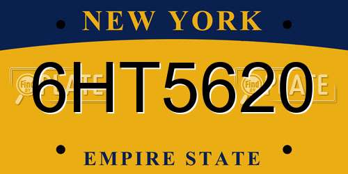 6HT5620 New York License Plate