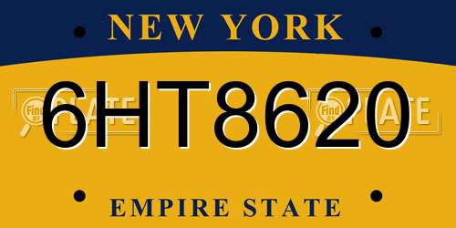 6HT8620 New York License Plate