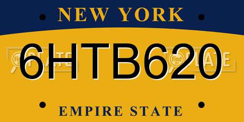 6HTB620 New York License Plate
