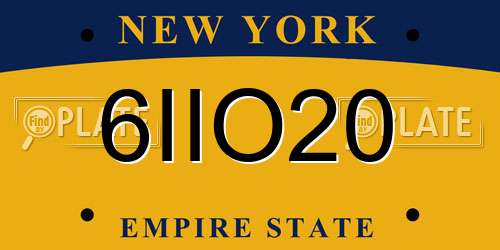 6IIO20 New York License Plate