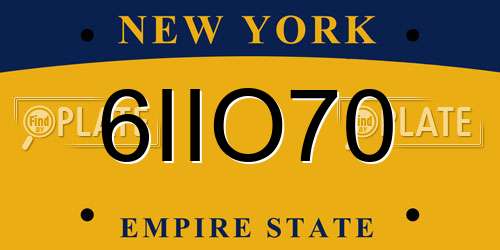 6IIO70 New York License Plate