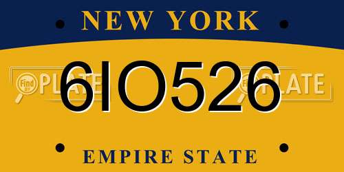 6IO526 New York License Plate