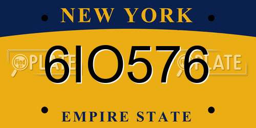 6IO576 New York License Plate