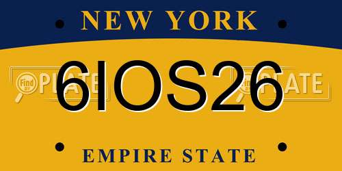 6IOS26 New York License Plate