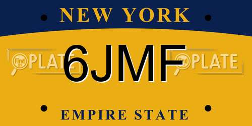6JMF New York License Plate