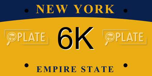 6K New York License Plate