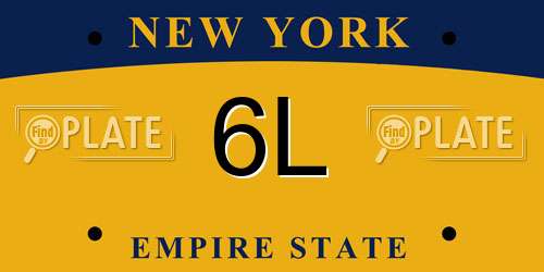 6L New York License Plate