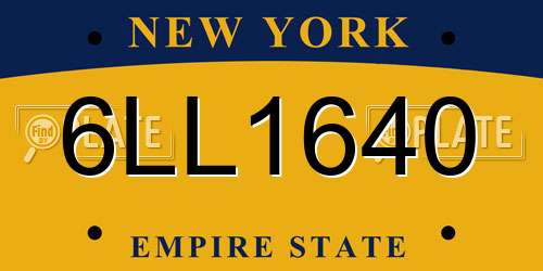 6LL1640 New York License Plate