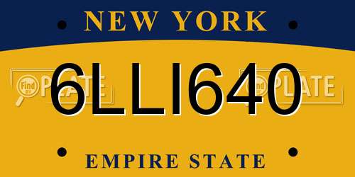 6LLI640 New York License Plate