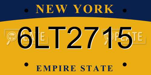 6LT2715 New York License Plate