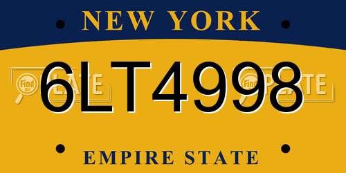 6LT4998 New York License Plate