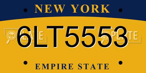6LT5553 New York License Plate