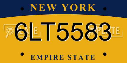 6LT5583 New York License Plate