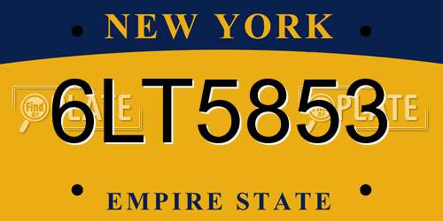 6LT5853 New York License Plate
