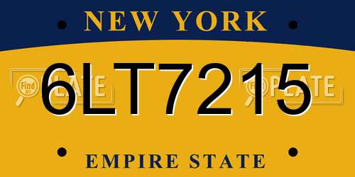 6LT7215 New York License Plate