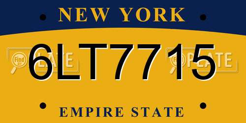 6LT7715 New York License Plate