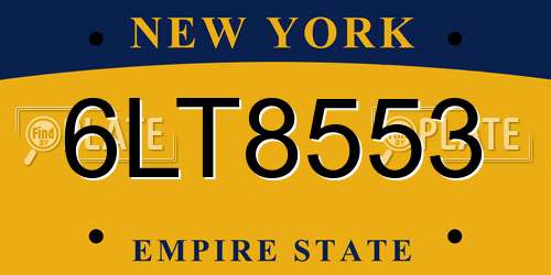 6LT8553 New York License Plate
