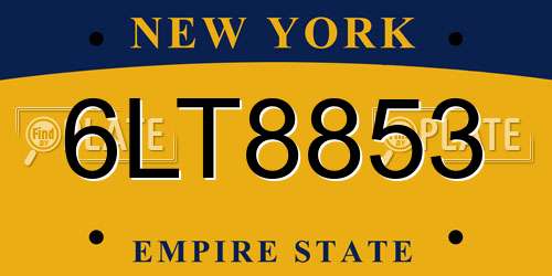 6LT8853 New York License Plate