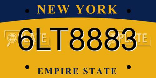 6LT8883 New York License Plate