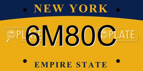 6M80C New York License Plate