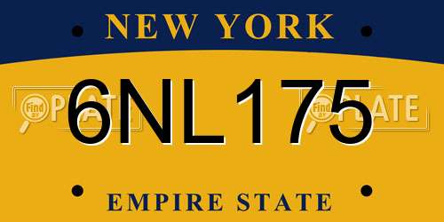 6NL175 New York License Plate