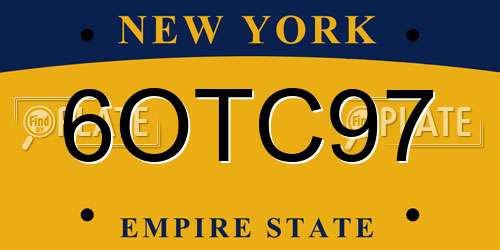 6OTC97 New York License Plate