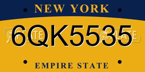 6QK5535 New York License Plate