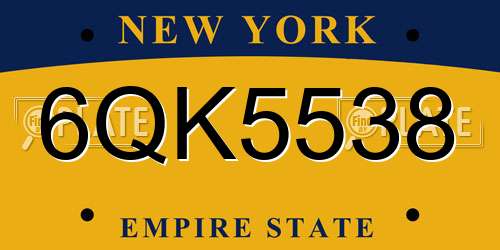 6QK5538 New York License Plate