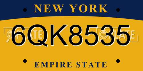 6QK8535 New York License Plate