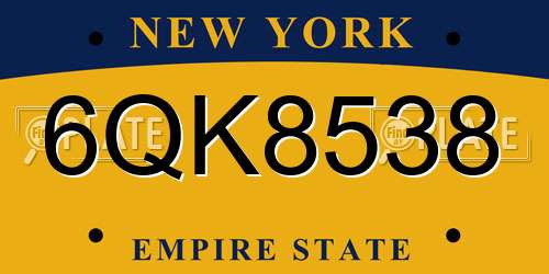 6QK8538 New York License Plate