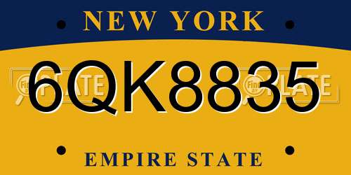 6QK8835 New York License Plate