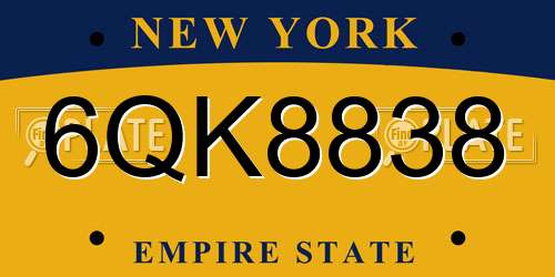 6QK8838 New York License Plate
