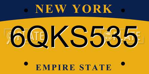 6QKS535 New York License Plate